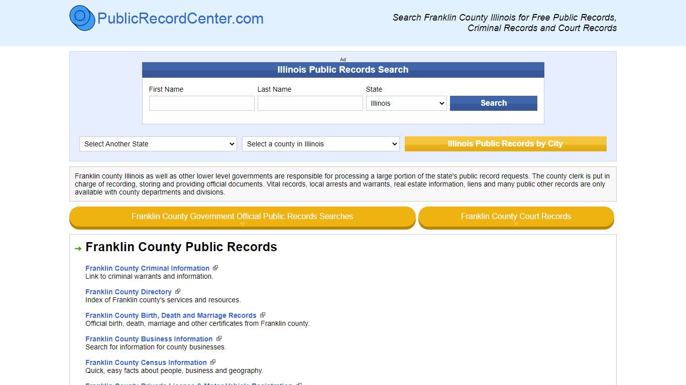 Franklin County Illinois Free Public Records - Court ...